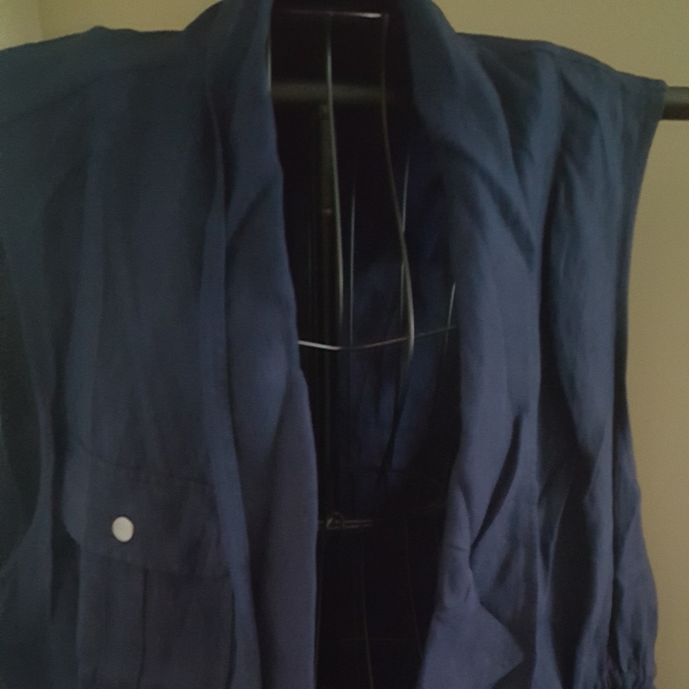 Torrid Navy linen vest
